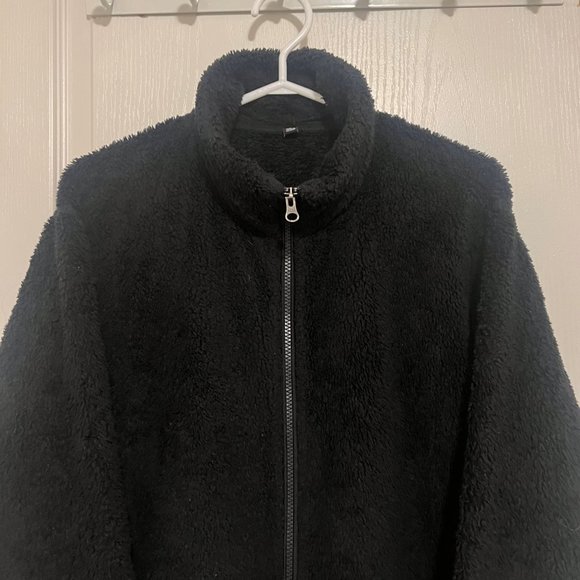 Uniqlo Fluffy Yarn Fleece Full Zip Up Jacket Black - Picture 5 of 5